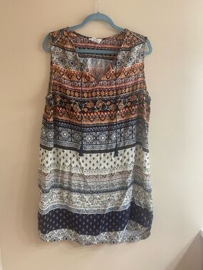 Bohemian Sleeveless Printed Beach Dress